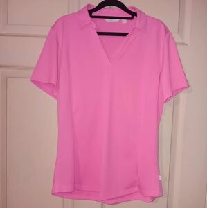 Lady Hagen Golf Shirt Bright Pink Short Sleeve Sz L
